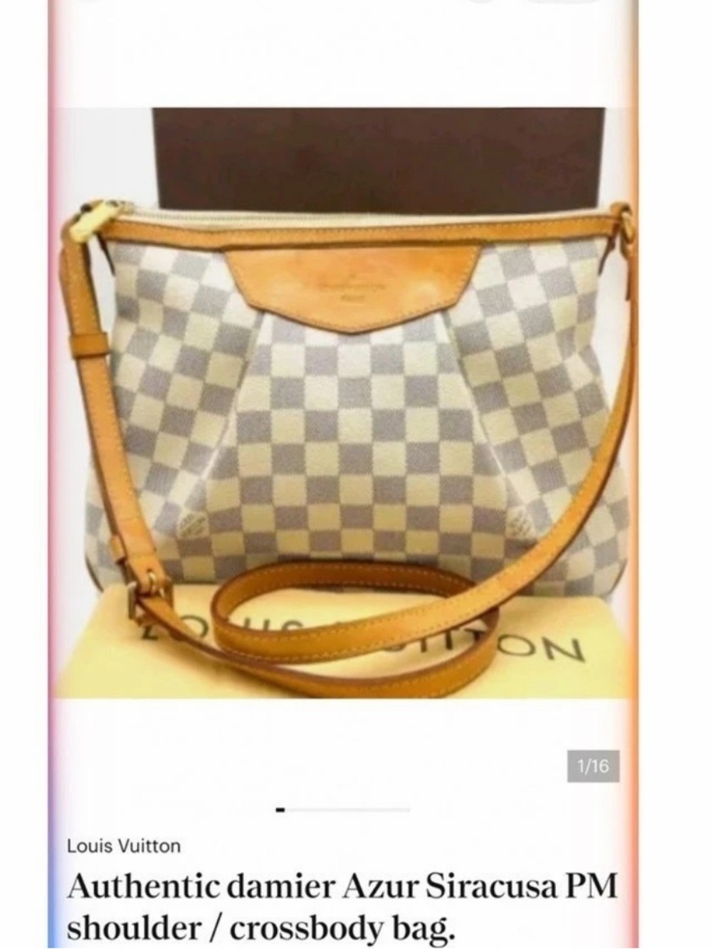 Louis Vuitton Syracuse PM Checkered Shoulder Bag in Beige & Tan